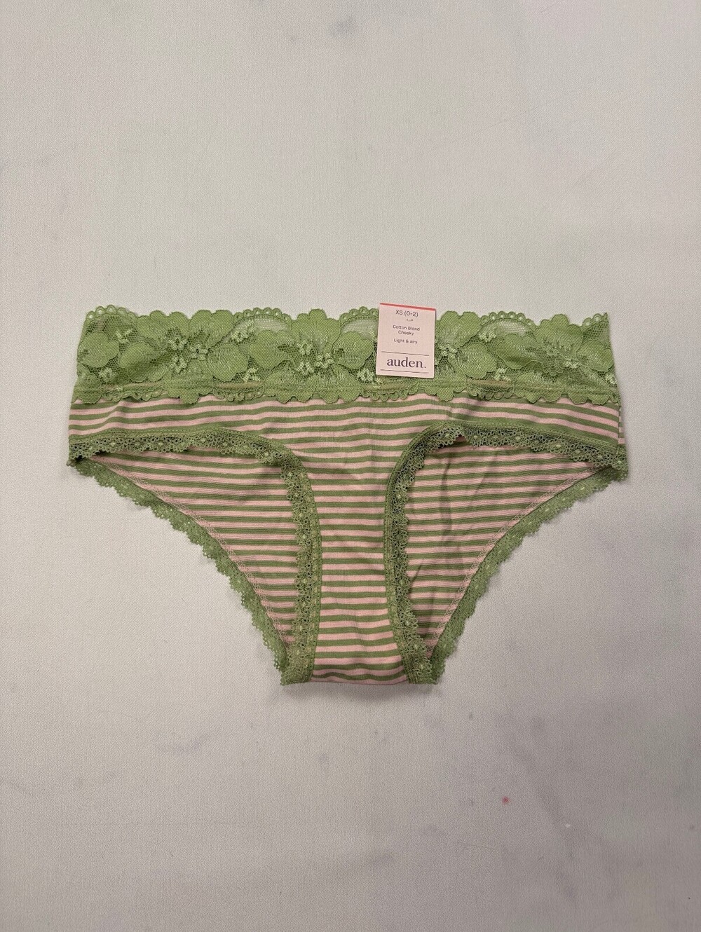 Auden Striped Brief Green Modern Feminine - Womens XS